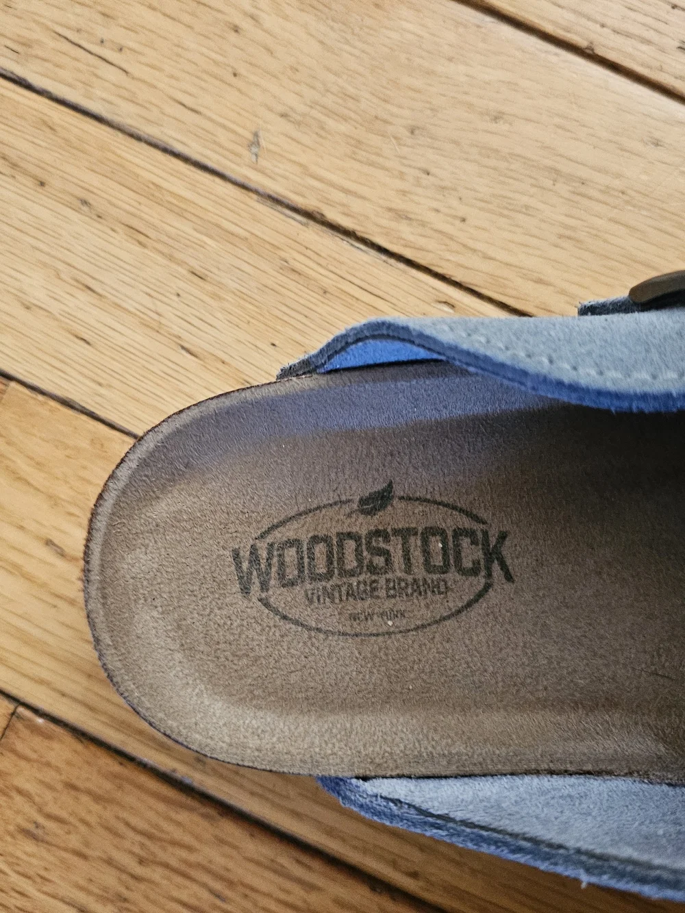 Woodstock Vintage Brand Gray Suede Leather Clogs Mules Mens Size 6